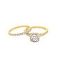 Halo Set Solitaire Diamond Engagement Ring 1.35 ctw 14K Yellow Gold