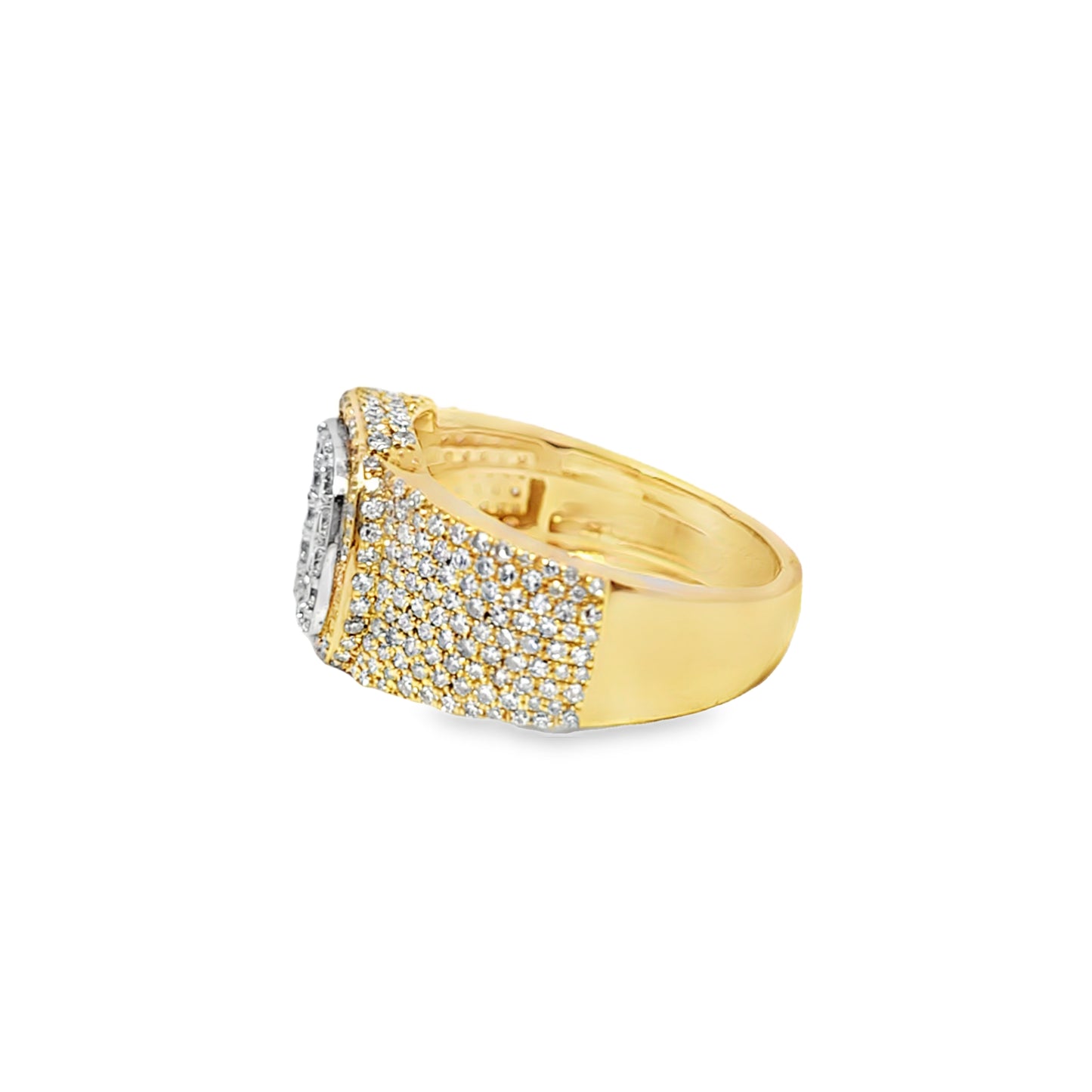 “D” Initial Diamond Ring 1.56 CTW in 10K Yellow Gold – Micro-Pavé Setting