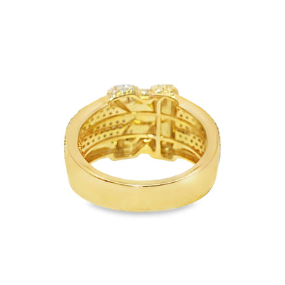 “K” Initial Diamond Ring 1.50 CTW in 10K Yellow Gold – Micro-Pavé Style