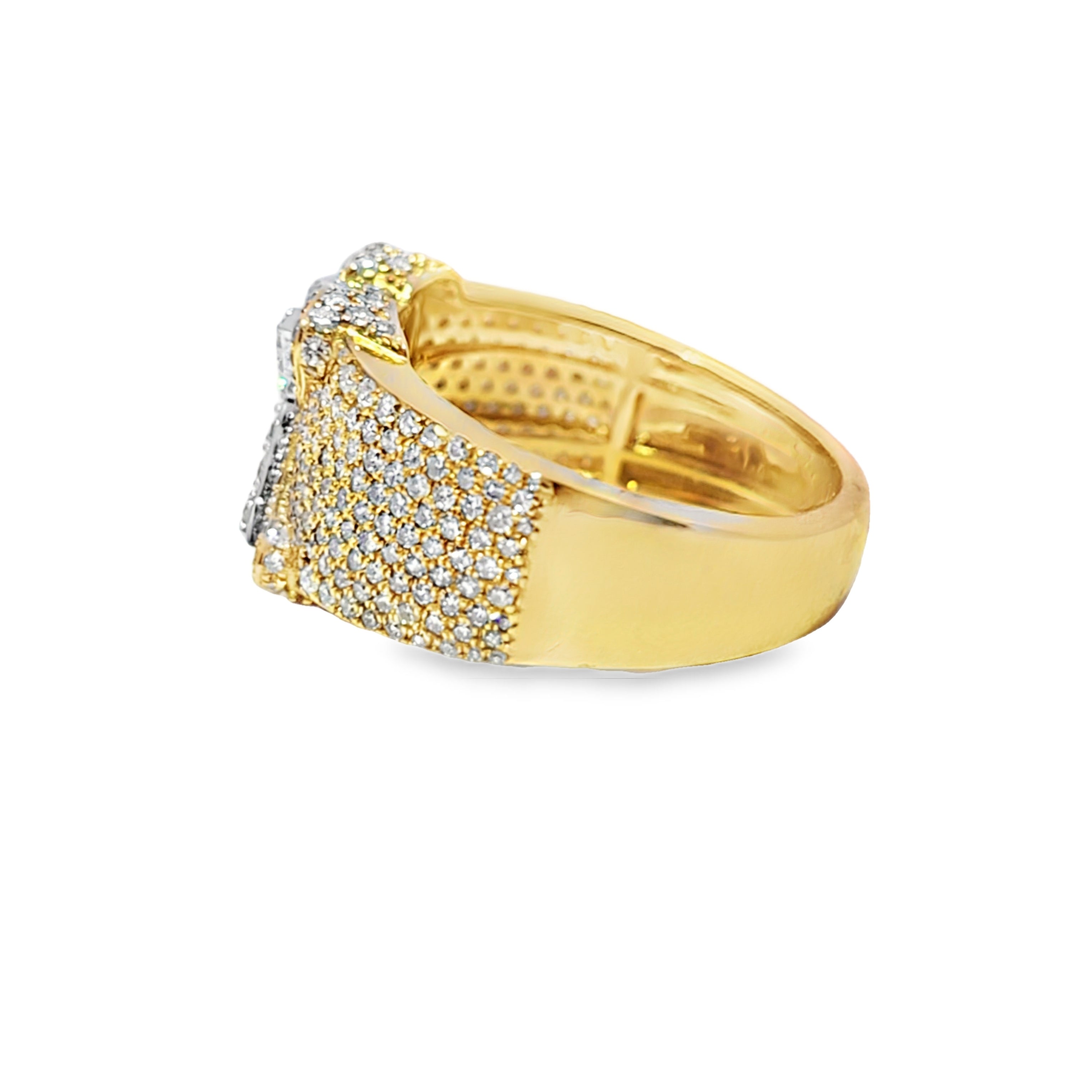 “K” Initial Diamond Ring 1.50 CTW in 10K Yellow Gold – Micro-Pavé Style