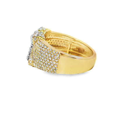 “K” Initial Diamond Ring 1.50 CTW in 10K Yellow Gold – Micro-Pavé Style