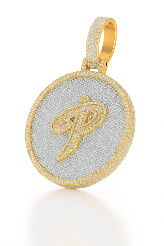 10K Gold Custom Initial Pendant – Natural Diamonds 6.5 CTW (Any Letter) | Jewelry Palace