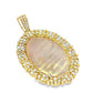 10k Yellow Gold Diamond Oval Memory Pendant 4.0 ctw