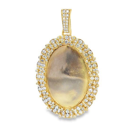 10k Yellow Gold Diamond Oval Memory Pendant 4.0 ctw