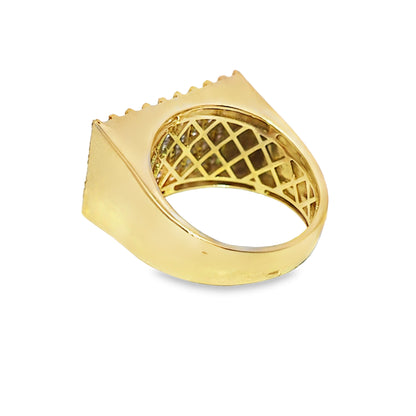 Mens Baguette Pinky Ring 2.00 ctw Diamond 10K Yellow Gold