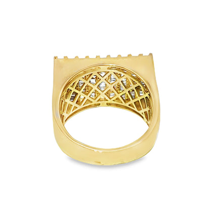 Mens Baguette Pinky Ring 2.00 ctw Diamond 10K Yellow Gold