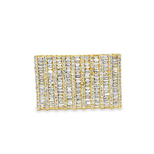 Mens Baguette Pinky Ring 2.00 ctw Diamond 10K Yellow Gold