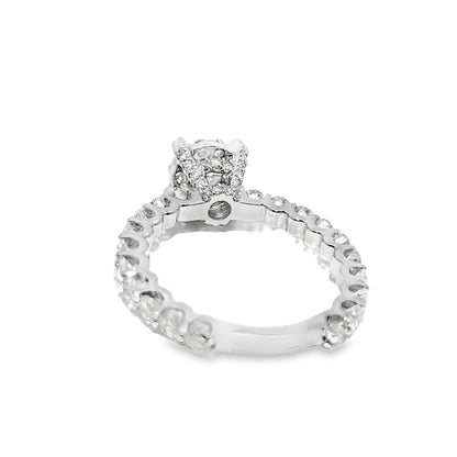 Engagement Ring with Band 4.0 ctw Diamond 14K White Gold