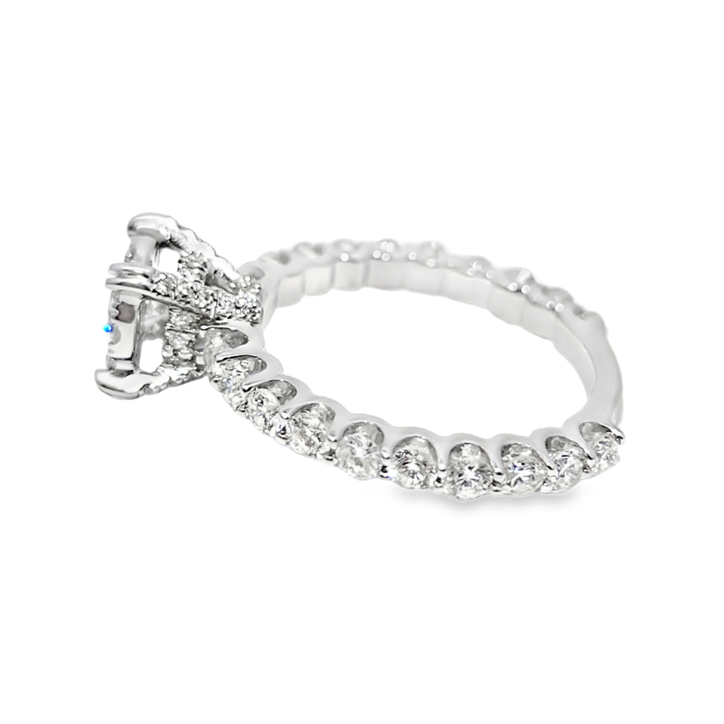 Engagement Ring with Band 4.0 ctw Diamond 14K White Gold