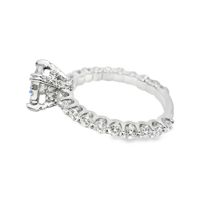 Engagement Ring with Band 4.0 ctw Diamond 14K White Gold