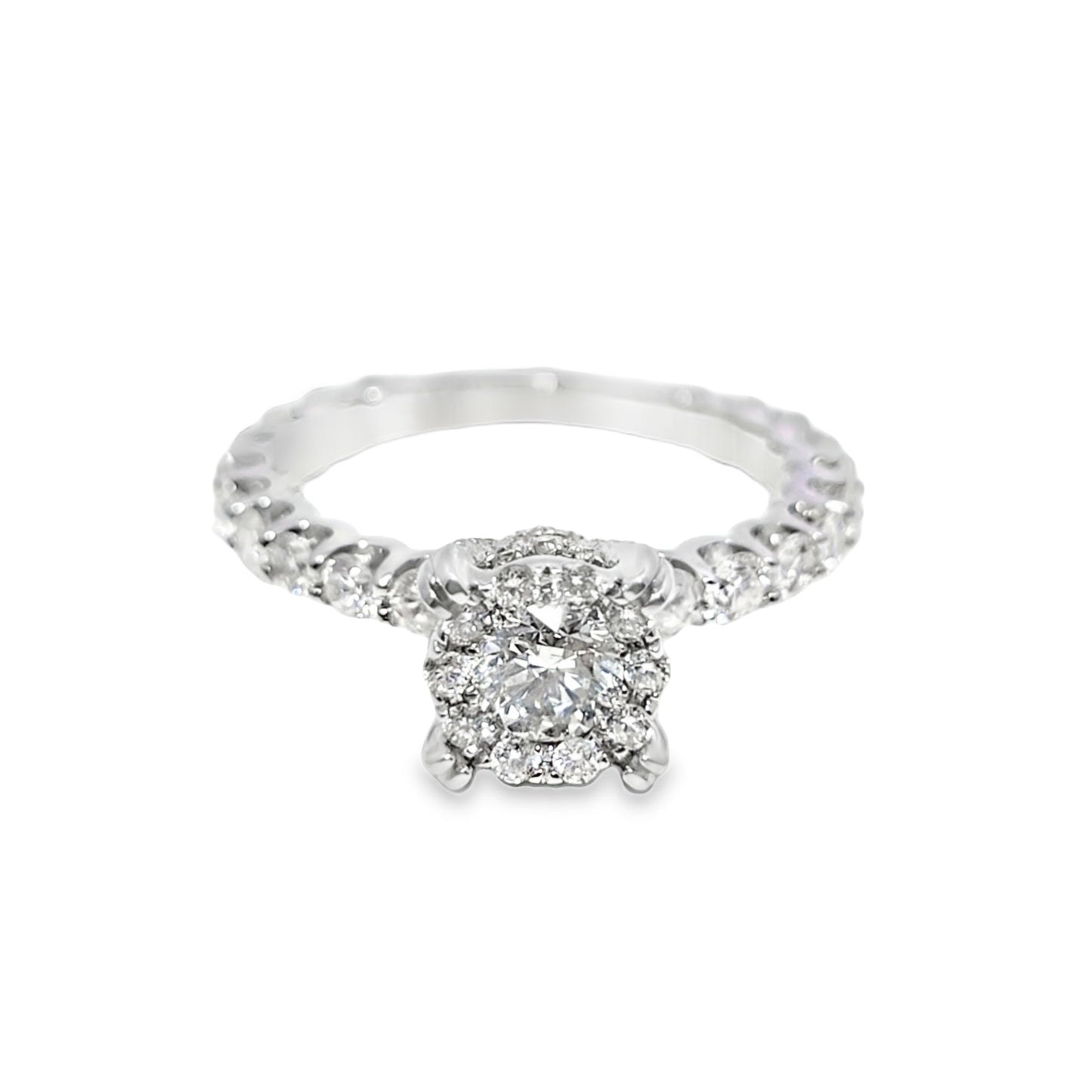 Engagement Ring with Band 4.0 ctw Diamond 14K White Gold