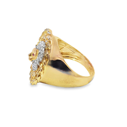 Lion Head Ring Diamond 1.50 ctw 10K Yellow Gold