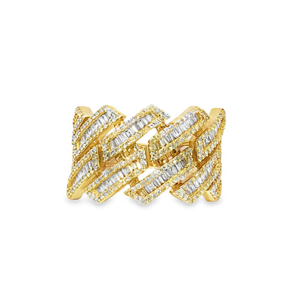 Mens XL Cuban Ring 2.50 Ct. Diamond 10K Yellow Gold