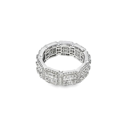 Cushion Link Ring 4.50 ctw Diamond 10K White Gold