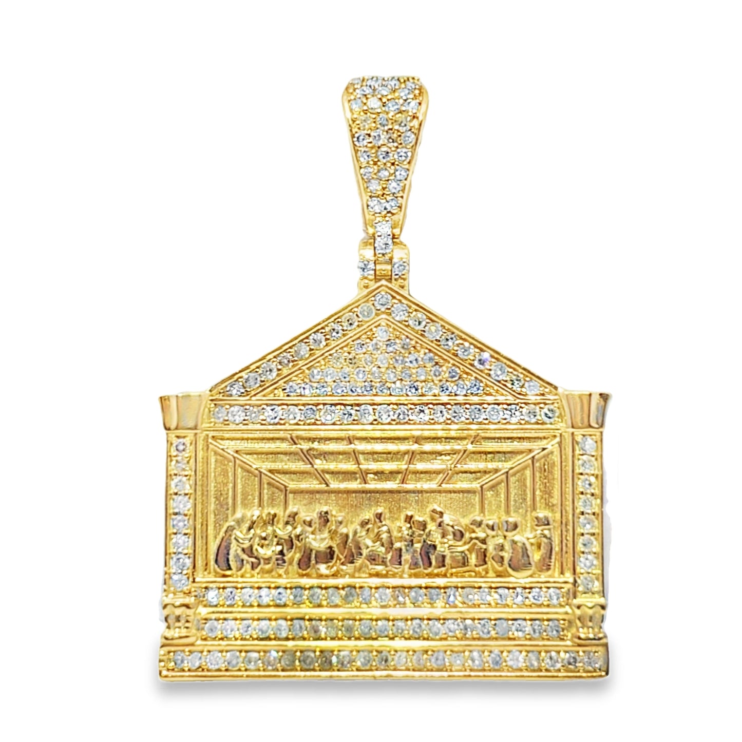 10k Last Supper Pendant with Diamond Detailing 1.25ctw Diamond