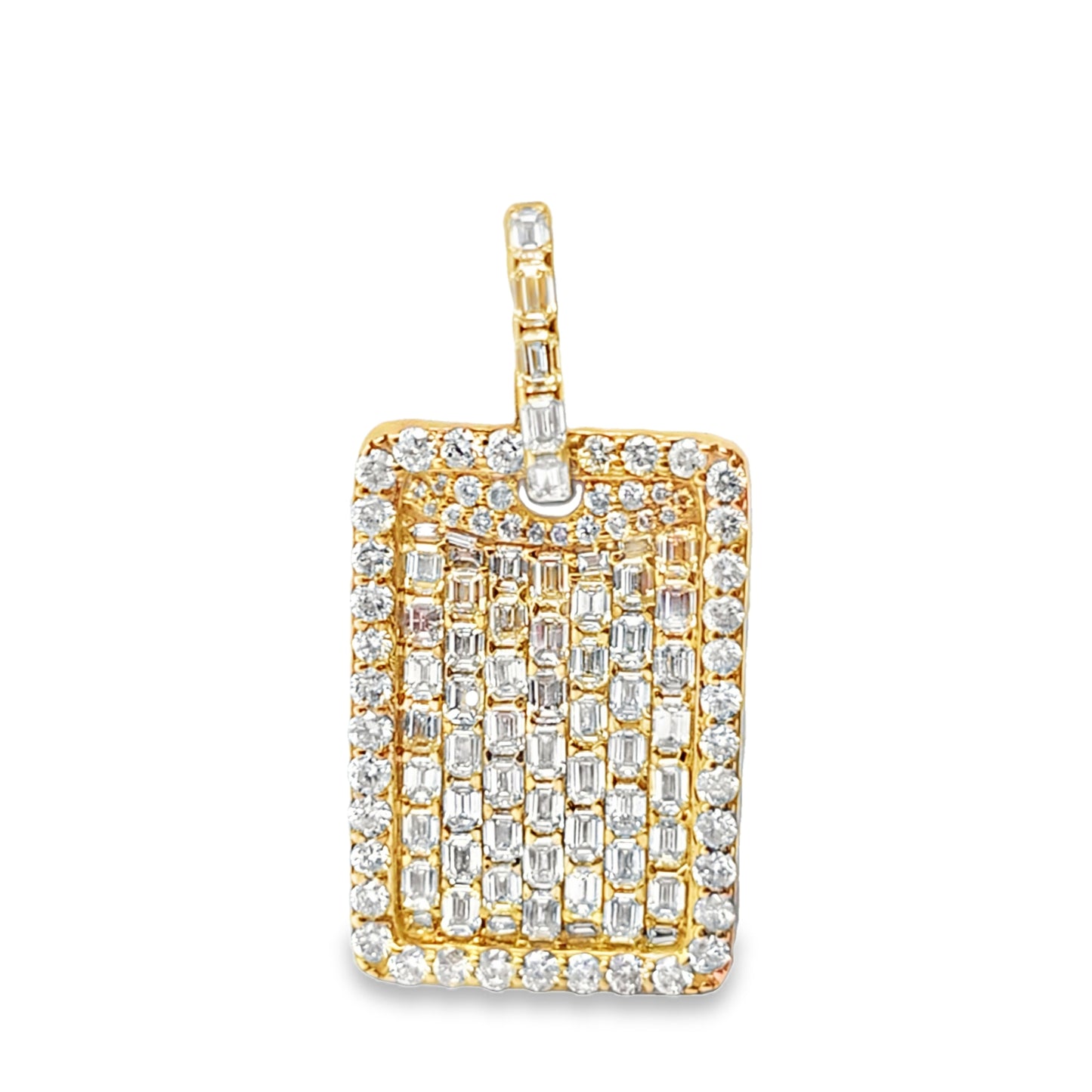 Baguette Tag Diamond Pendant 7 ct. 10K Yellow Gold