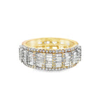 Mens Baguette Band Ring 4.50 ctw Diamond 10K Yellow Gold