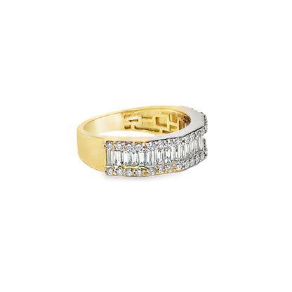 Mens Diamond Baguette Band 2.75 ctw 10K Yellow Gold