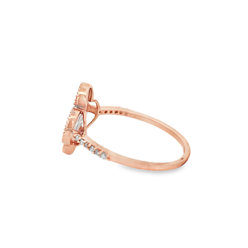 Vintage Clover Ring 0.65 ctw Diamond 10K Yellow Gold