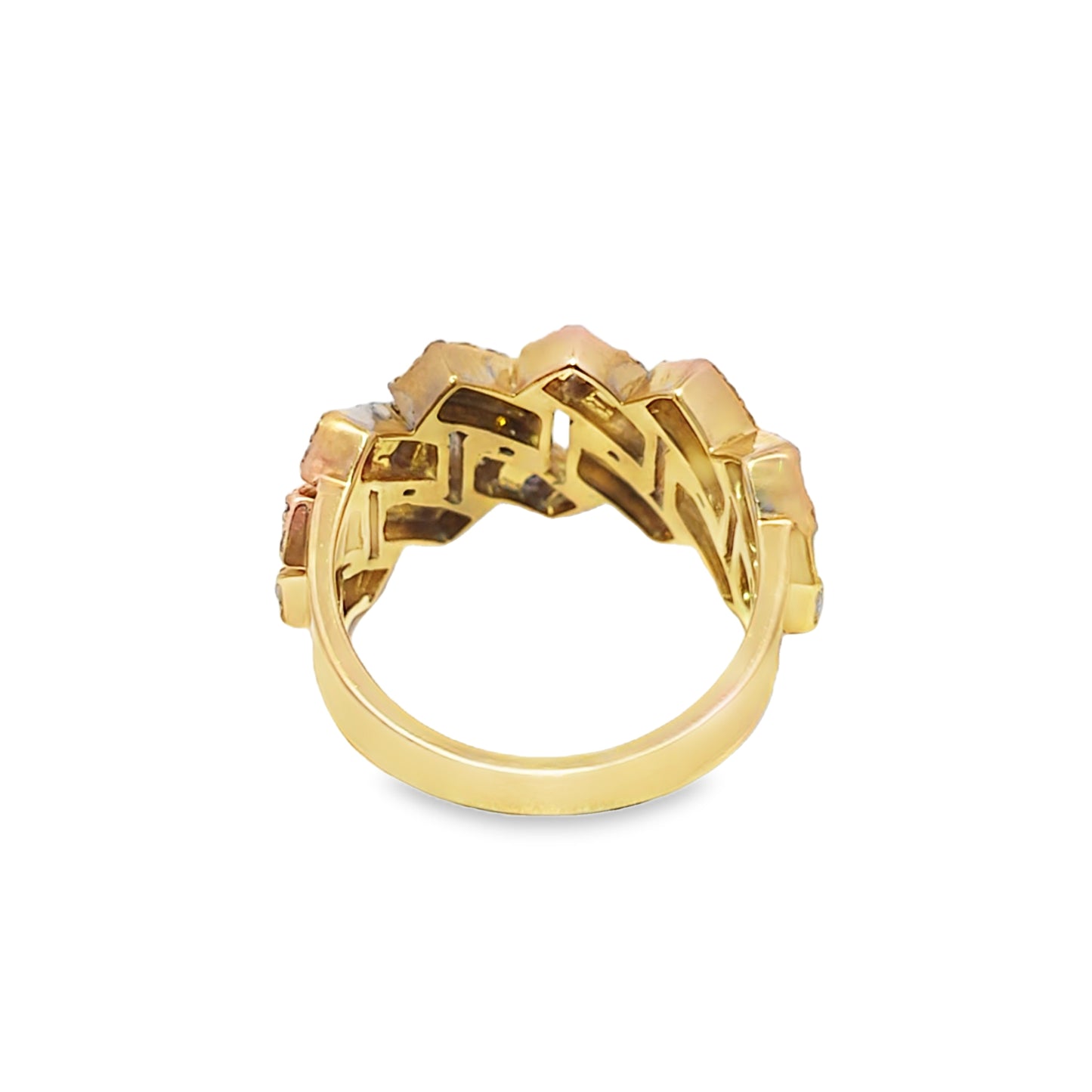 Cuban Link Ring Diamond 2.50 ctw 10K Yellow Gold