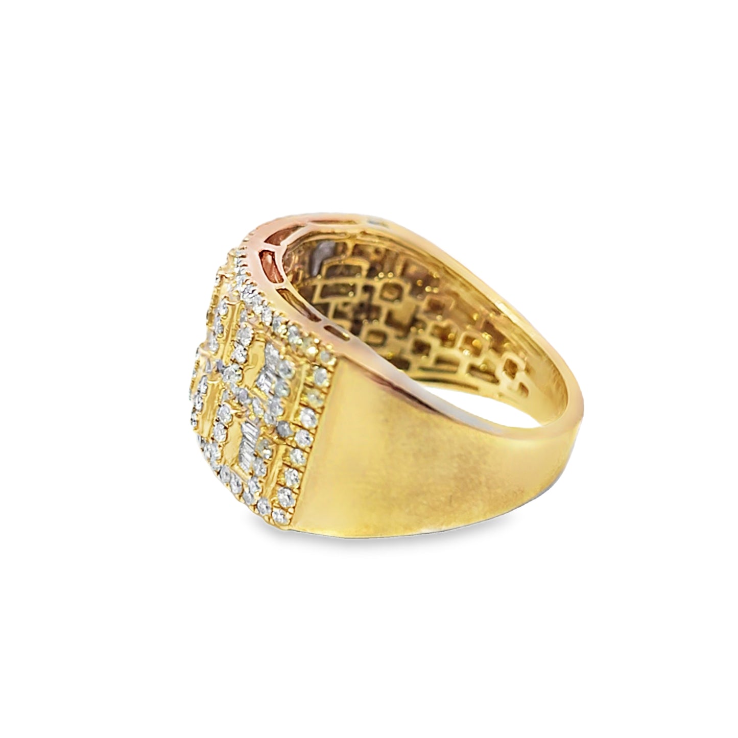 Mens Wedding Baguette Diamond Ring 3.50 ctw Diamond 10K Yellow Gold