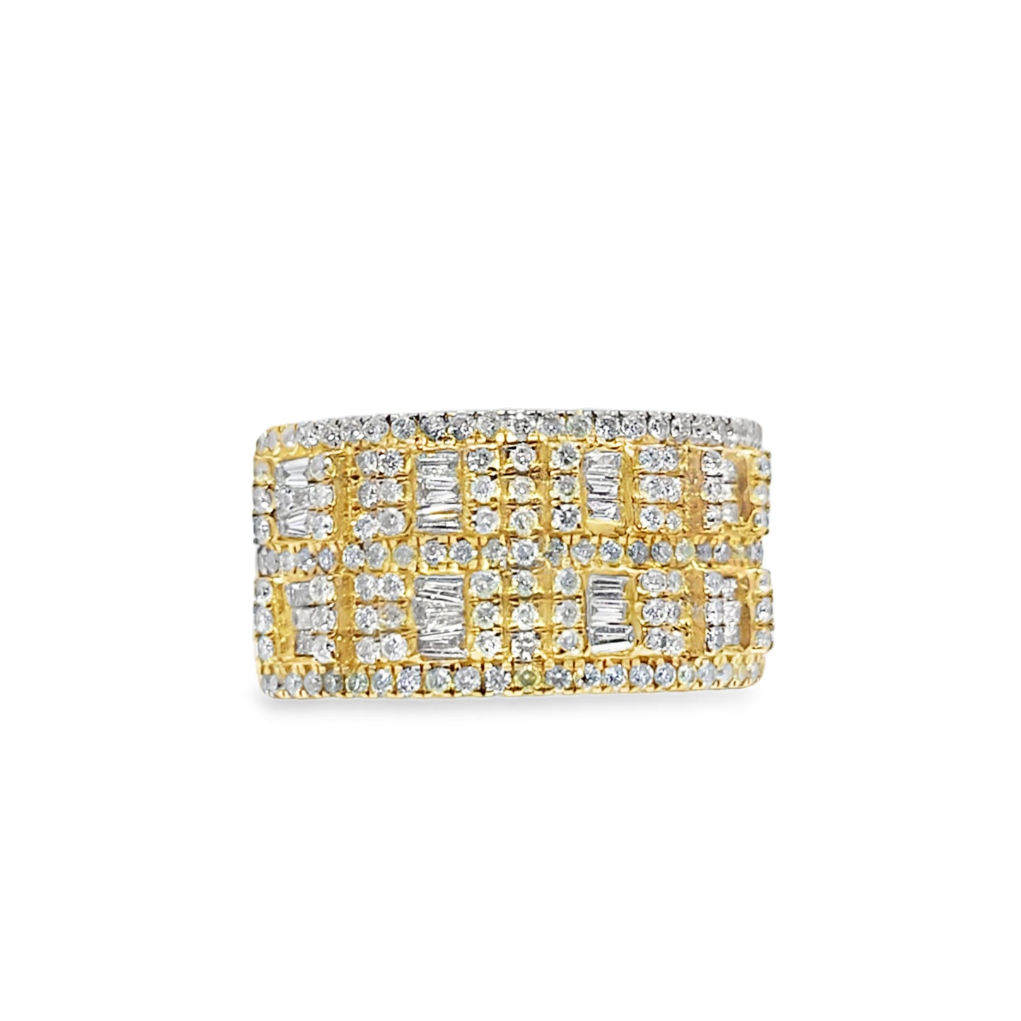 Mens Wedding Baguette Diamond Ring 3.50 ctw Diamond 10K Yellow Gold