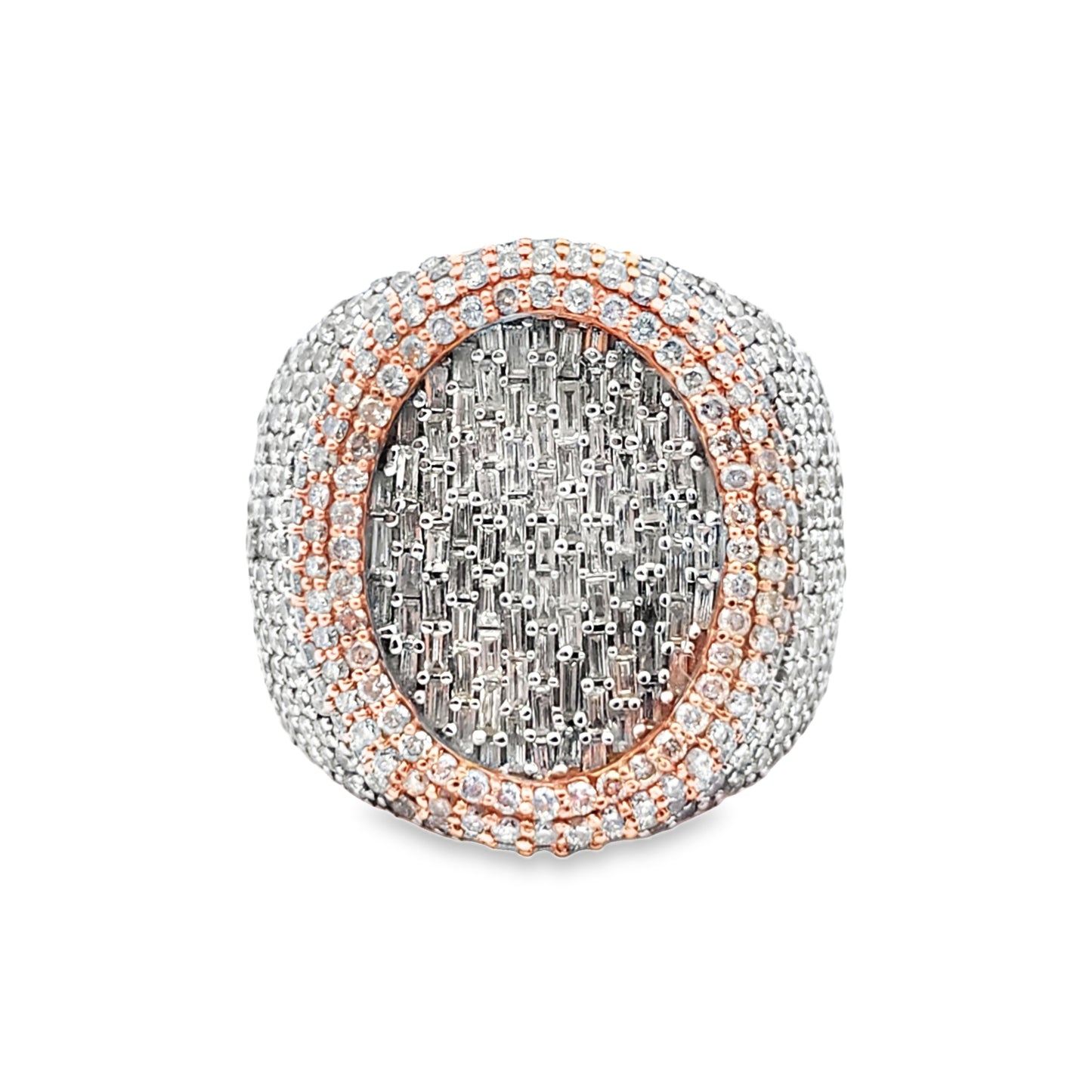 Mens Oval Statement Ring 2.75 ctw Diamond 10K Yellow Gold