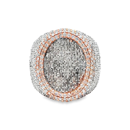 Mens Oval Statement Ring 2.75 ctw Diamond 10K Yellow Gold