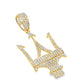 10k Yellow Gold Diamond Trident Pendant 1.50 ctw