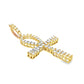 10K Yellow Gold Diamond One Row Ankh Cross Pendant 1.25 ctw