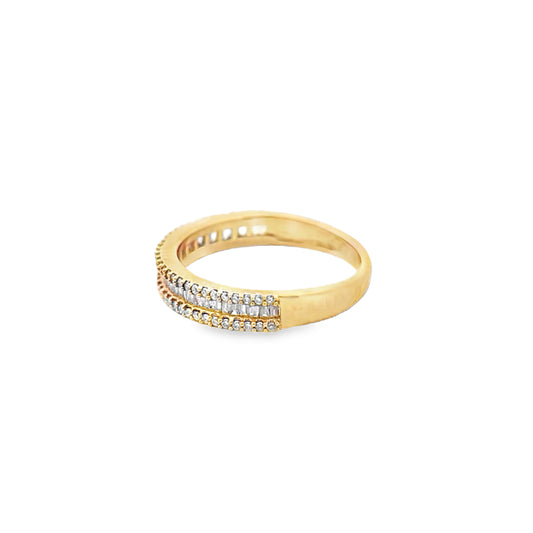 10K Yellow Gold Baguette Diamond Band 0.75 ctw