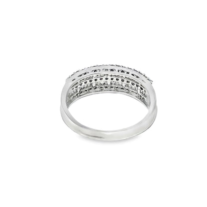 Baguette Band Ring 1.25 ctw Diamond 10K White Gold