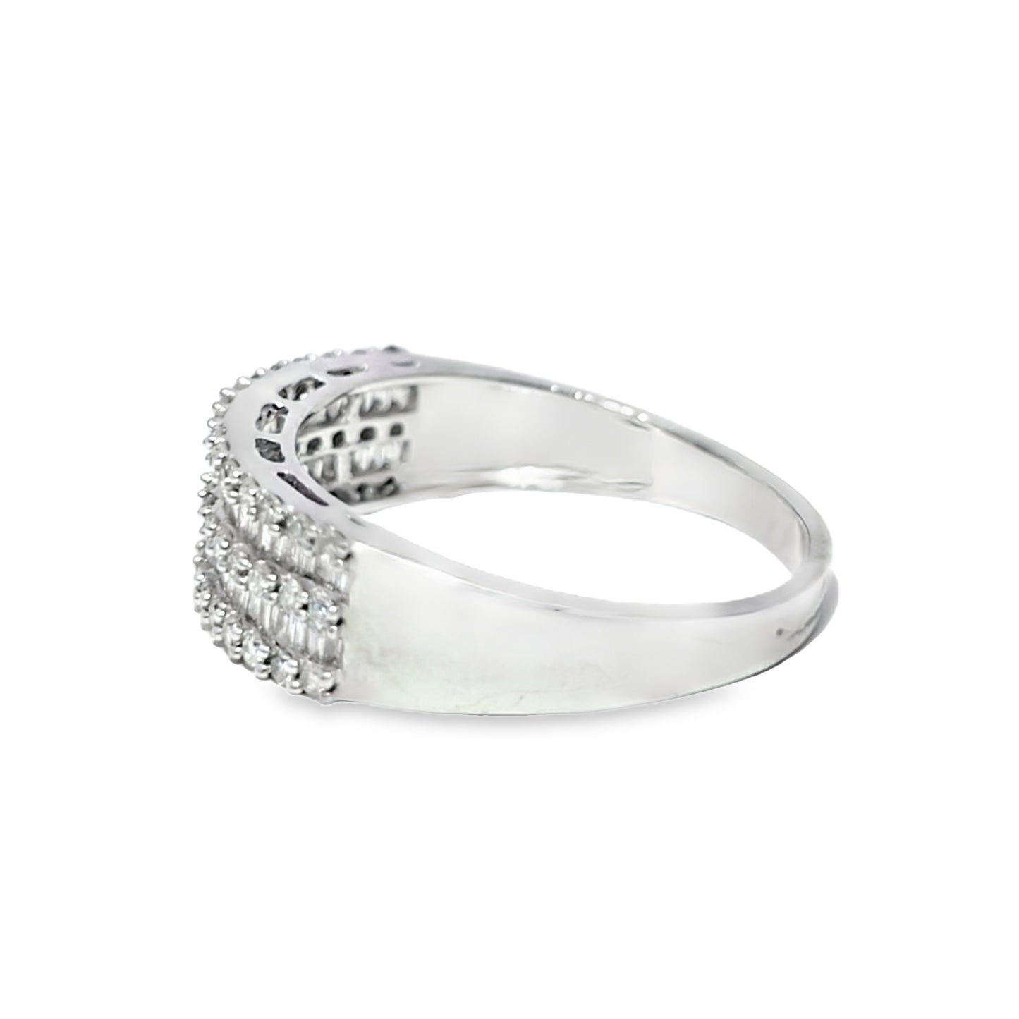 Baguette Band Ring 1.25 ctw Diamond 10K White Gold