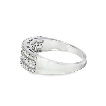 Baguette Band Ring 1.25 ctw Diamond 10K White Gold