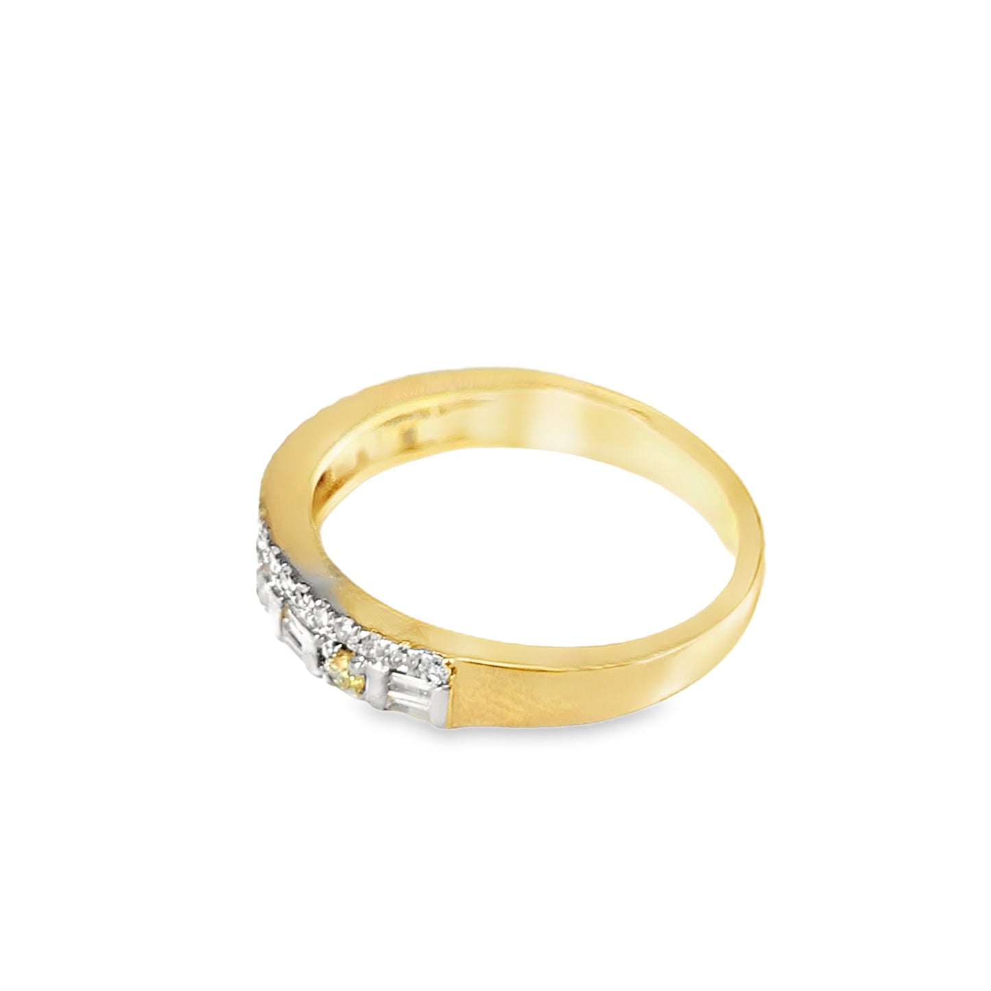 Baguette & Round Band Ring 0.75 ctw Diamond 10K Yellow Gold