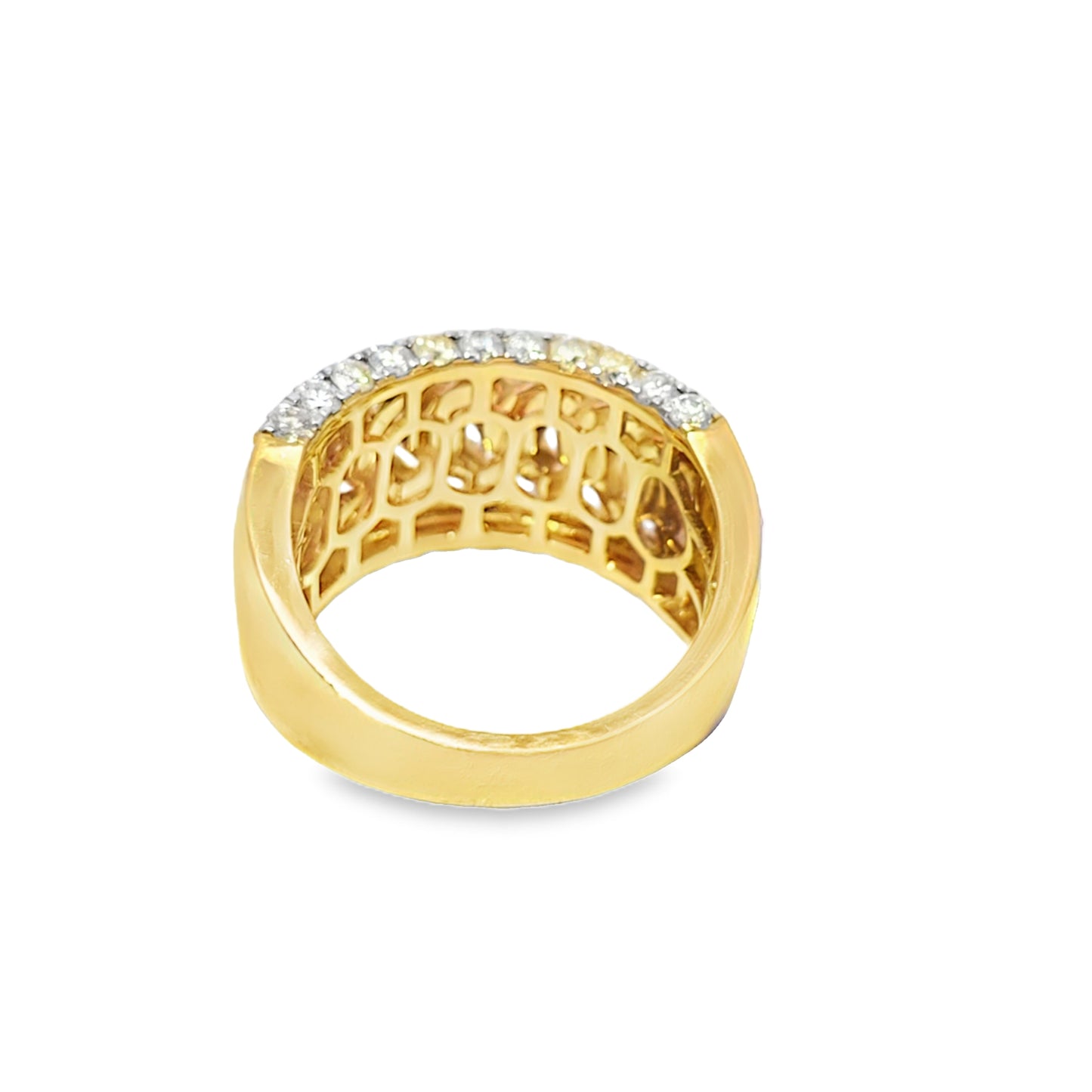 Cuban Link Ring 5.50 ctw Diamond 10K Yellow Gold