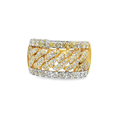 Cuban Link Ring 5.50 ctw Diamond 10K Yellow Gold