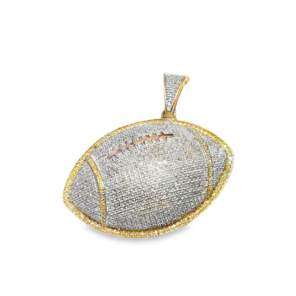 Football Sports Pendant 1.50 ctw Diamond 10K Yellow Gold