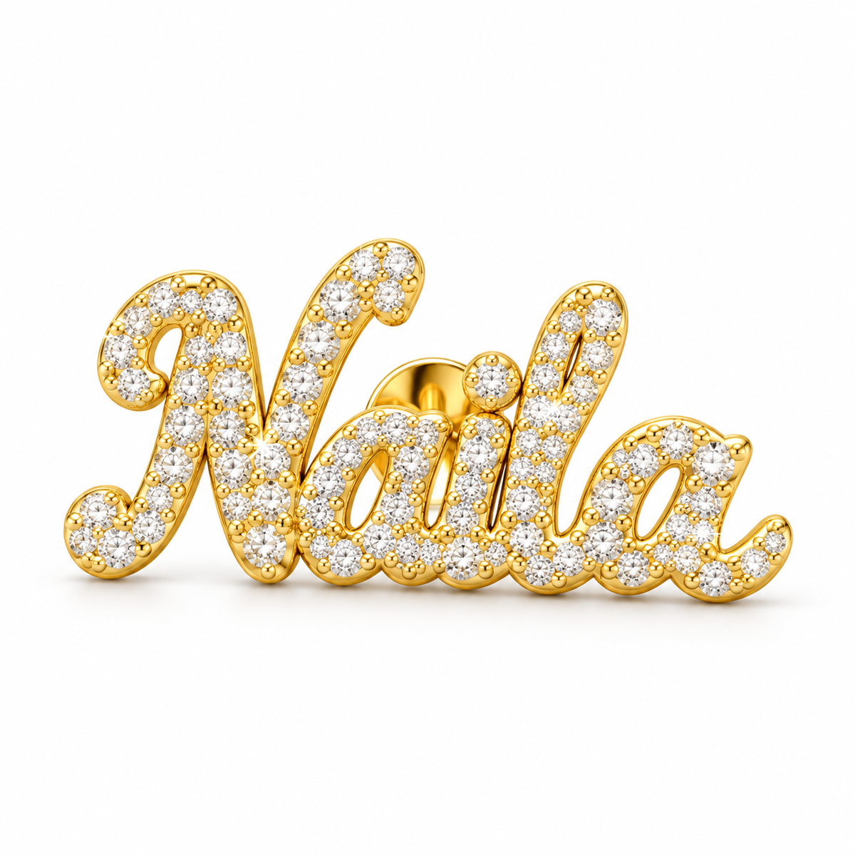 10K Solid Gold Custom Name Earrings with VVS Lab-Grown Diamonds – 1.59 CTW