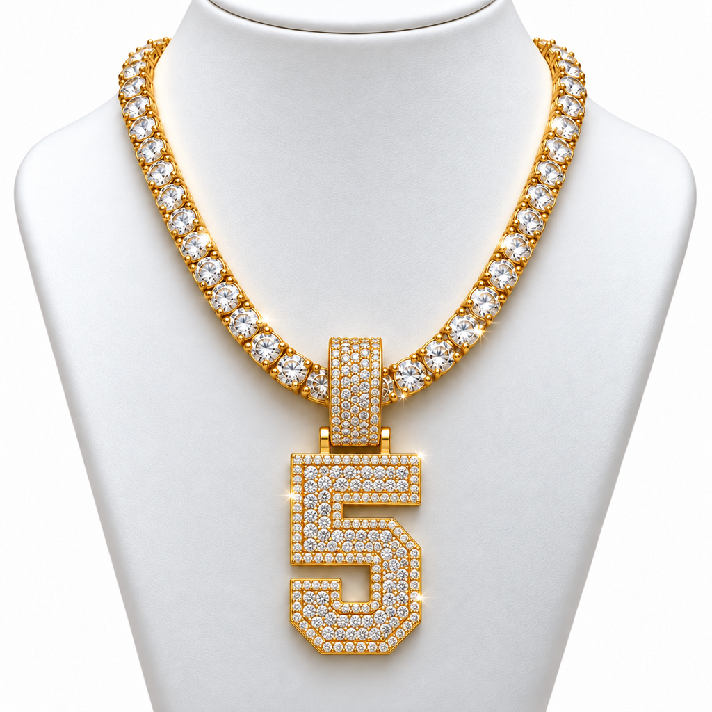 VVS 5mm Tennis Chain with any Number 0-9
