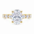 14KT Yellow Gold Oval Lab-Grown Diamond Engagement Ring – 7.20 CTW
