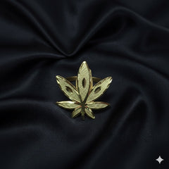 10K Mens Leaf Gold Ring