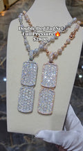 Vvs double dog tag with beaded chain