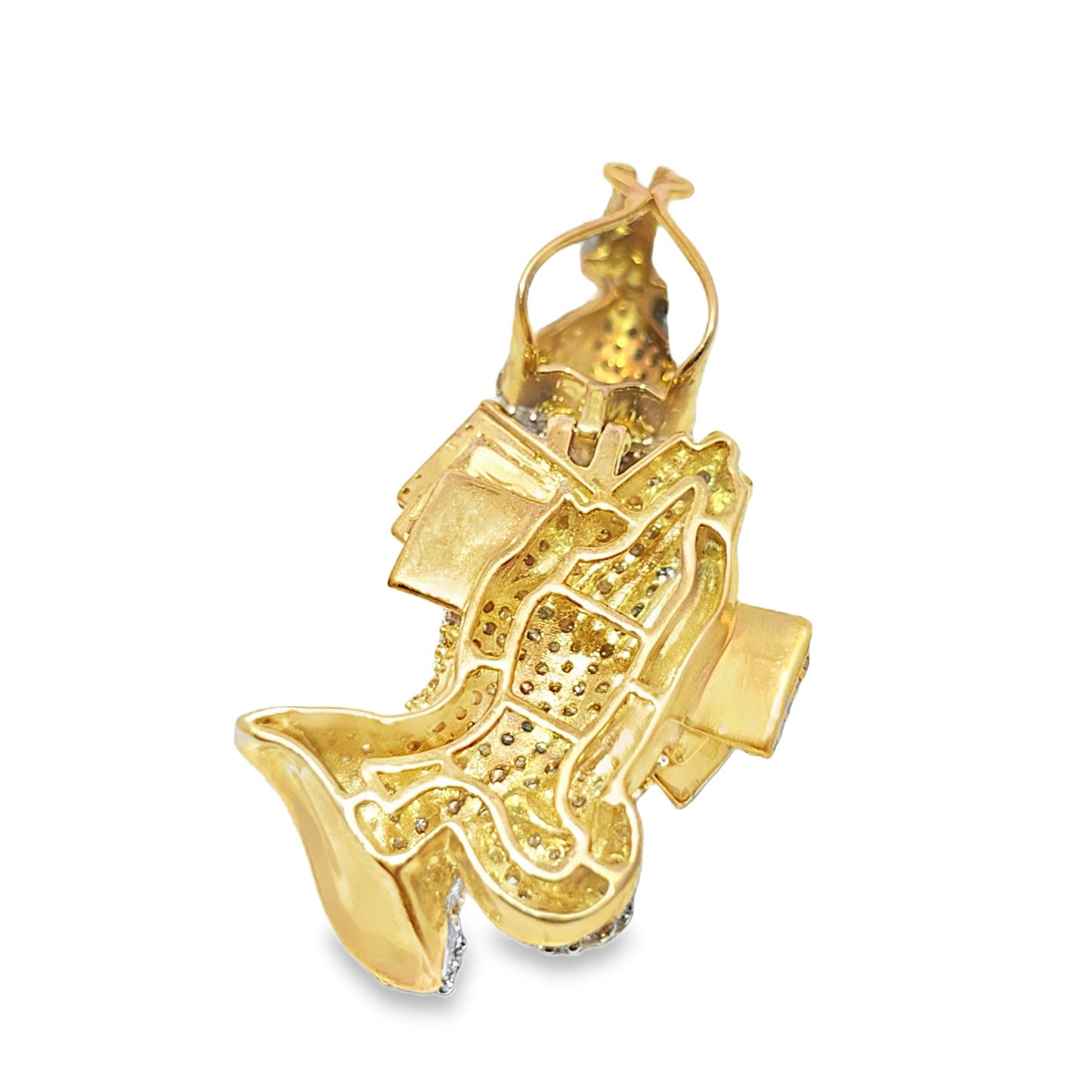 Praying Hands Pendant 2.00 ct. Diamond 10K Yellow Gold