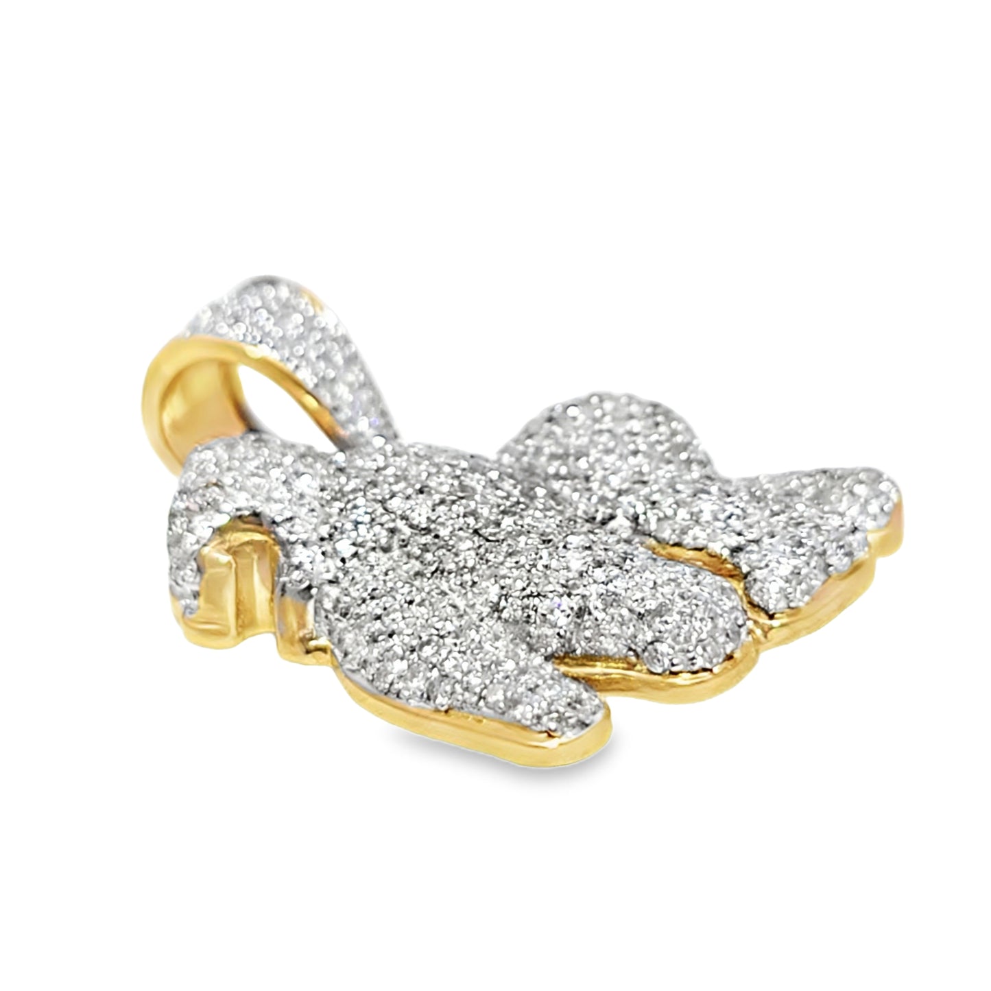 10K Yellow Gold 1.75 ctw Diamond Gorilla Pendant | Iced-Out King of the Jungle | Jewelry Palace