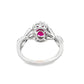 14K White Gold Oval Ruby & Diamond Ring 0.50 ctw
