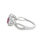 14K White Gold Oval Ruby & Diamond Ring 0.50 ctw
