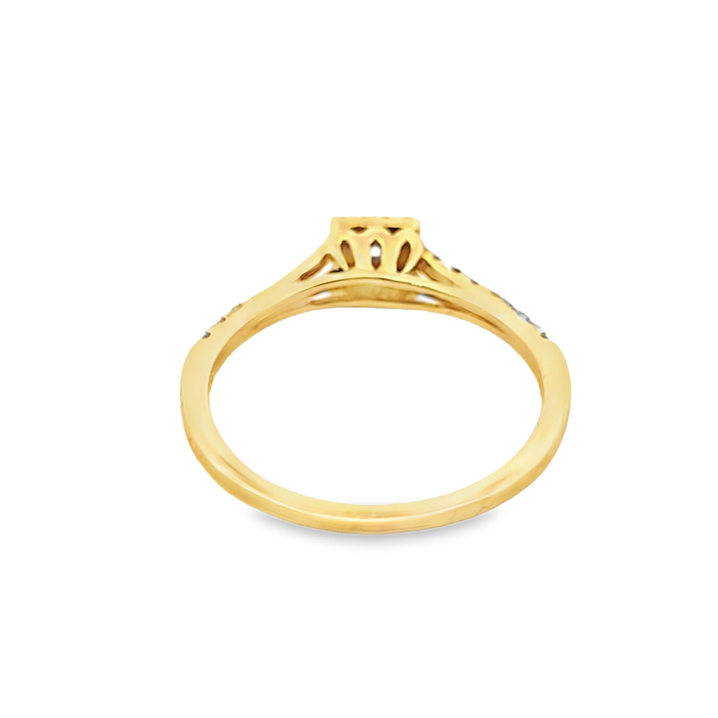 10K Yellow Gold Square Diamond Ring 0.25 ctw