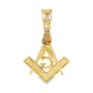 10K Yellow Gold 0.38 ctw Diamond Masonic Pendant | Square & Compass Freemason Design | Jewelry Palace