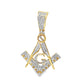 10K Yellow Gold 0.38 ctw Diamond Masonic Pendant | Square & Compass Freemason Design | Jewelry Palace